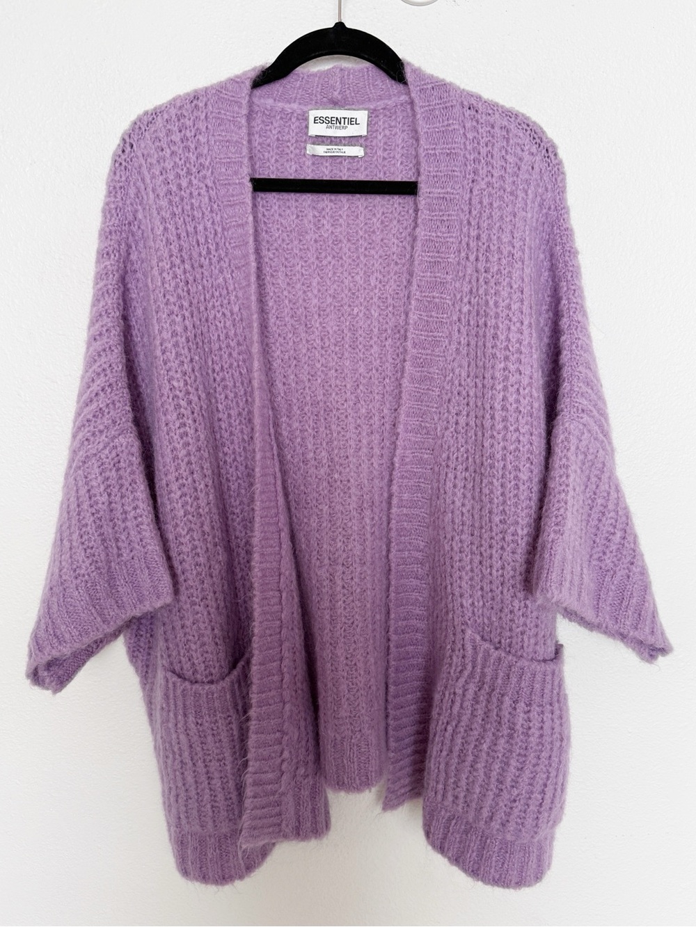 Essentiel Antwerp Castrid Mohair Cardigan Lavender Oversized Cozy - Picture 9 of 10